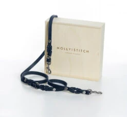 Laisse En Cuir Pour Chien Souple Réglable (2x) 34 Laisse En Cuir Pour Chien Souple Réglable (2x) -Hariet & Rosie 2x adj navy silver min 1