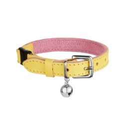 Collier Pour Chat Ice Cream (4 Couleurs) -Hariet & Rosie Designer Luxury Cat Collar Cheshire and Wain Lemon Yellow Leather
