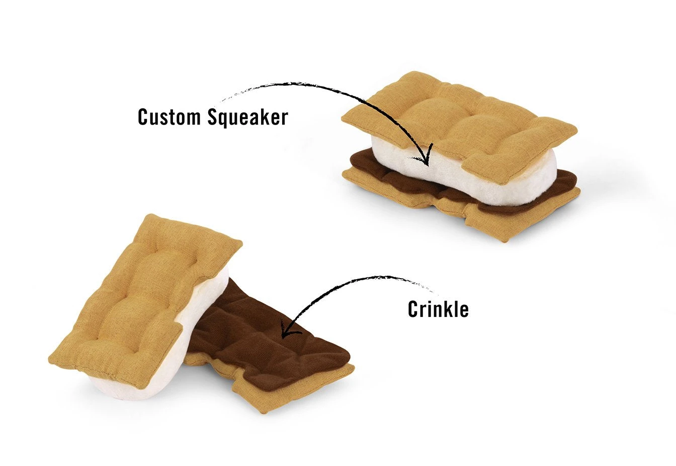 PLAY Peluche Pour Chien Sandwich Gimme S'mores 4 PLAY Peluche Pour Chien Sandwich Gimme S'mores – Image 2