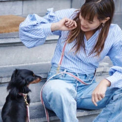 Laisse Pour Chien Chef L’Bark Rouge Et Crème 7 Laisse Pour Chien Chef L’Bark Rouge Et Crème -Hariet & Rosie Scene CheflBark Firered 02