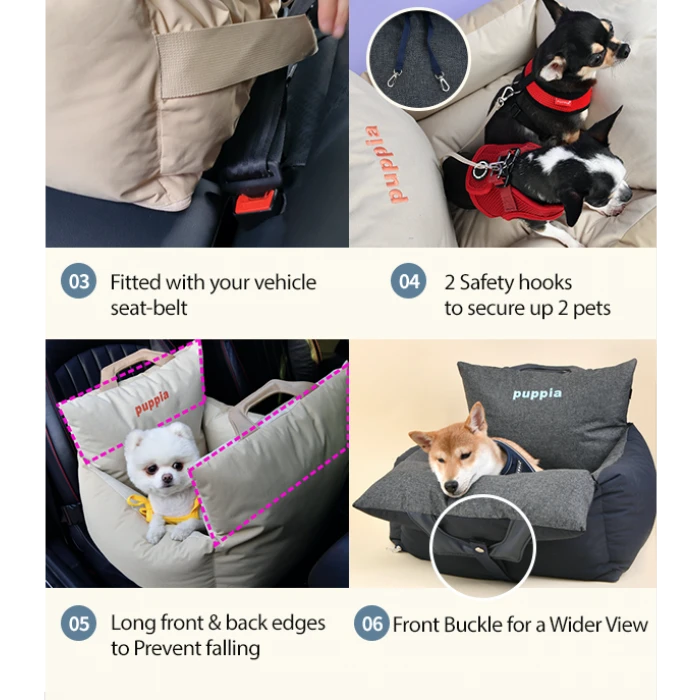 Puppia Panier De Voiture Pour Chien 5 Puppia Panier De Voiture Pour Chien – Image 3