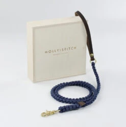 Laisse Pour Chien En Corde Marine Poignée Cuir (8 Couleurs) -Hariet & Rosie dsc 0236 copy