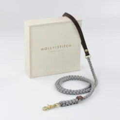 Laisse Pour Chien En Corde Marine Poignée Cuir (8 Couleurs) -Hariet & Rosie dsc 0247 copy