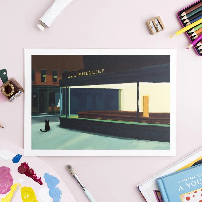 Affiche Edward Hopper Night Cat 4 Affiche Edward Hopper Night Cat – Image 2