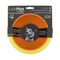 Bol Anti-stress Pour Chien LickiMat® Wobble™ -Hariet & Rosie lickimat wobble orange treat bowl 16cm