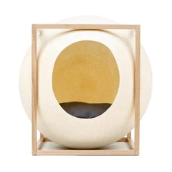 Le Cube Meyou 28 Le Cube Meyou -Hariet & Rosie web cat cube wood champagne meyou paris front